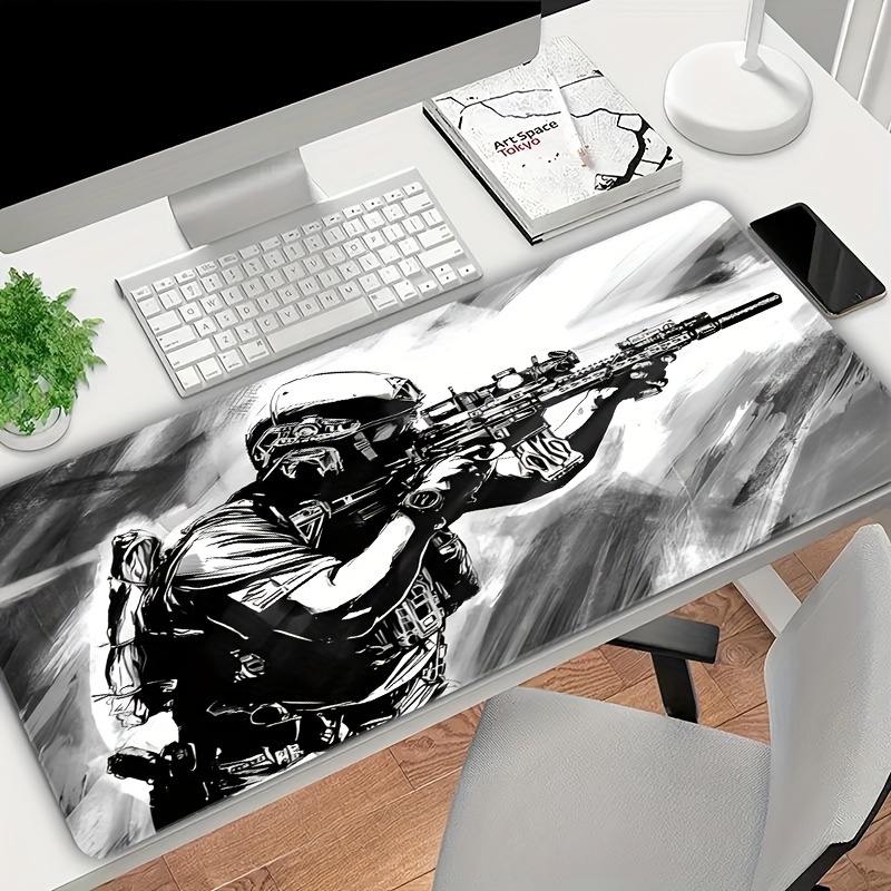 군인 그래픽 고무 베이스 게이머 및 사무실 테이블 매트 - Esports Gaming Table 리뷰 및 가격