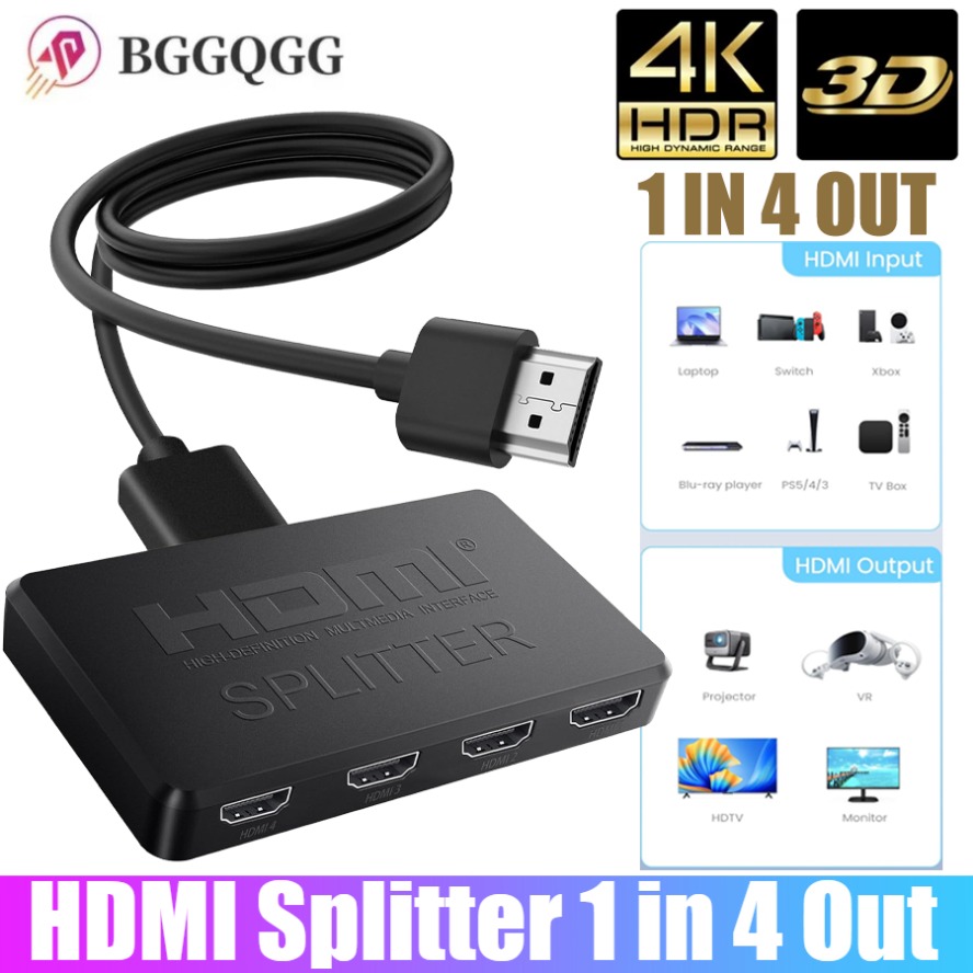 4K HDMI 분배기 1 in 4 허브 출력 풀 HD  - Esports Gaming Hub 리뷰 및 가격
