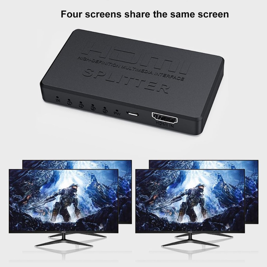 4K HDMI 분배기 1 in 4 허브 출력 풀 HD  - Esports Gaming Hub 리뷰 및 가격