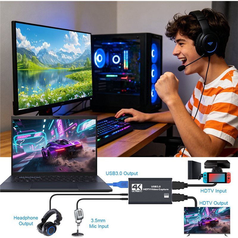 AT82-PC 녹화용 게임 4K USB 3.0 비디오  - Capture Card 4K Hdmi 리뷰 및 가격
