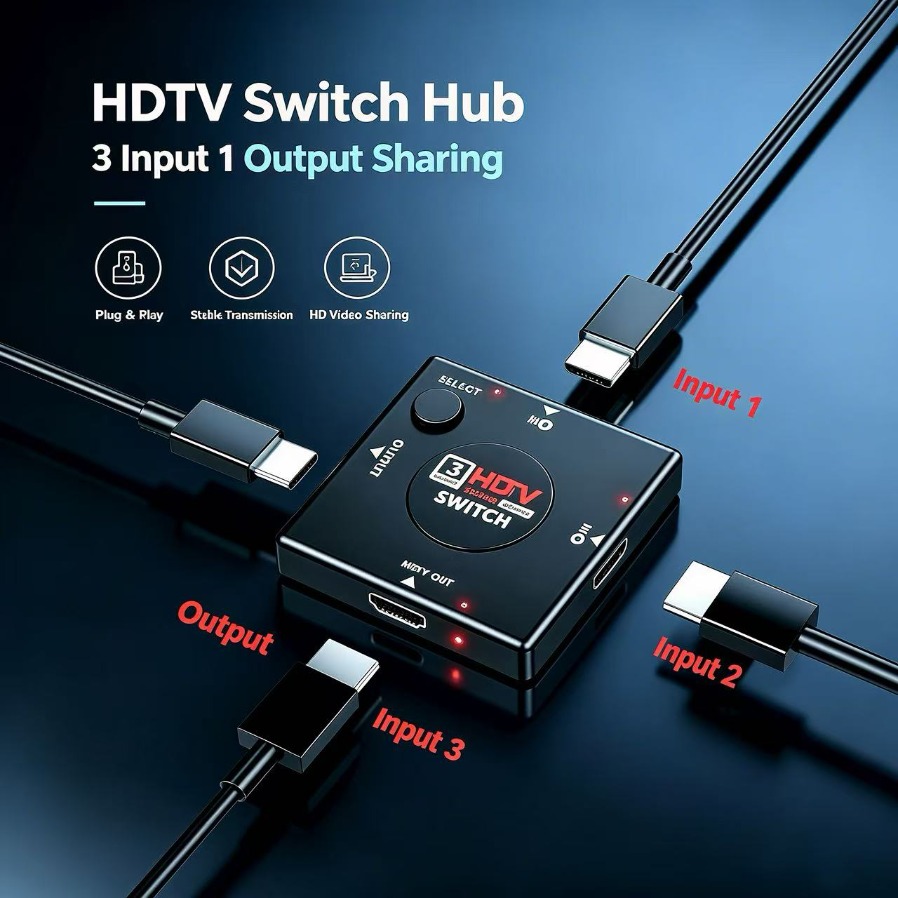3x1 HDMI 호환 스위처 3 입력 1 출력 자동 스 - Esports Gaming Hub 리뷰 및 가격
