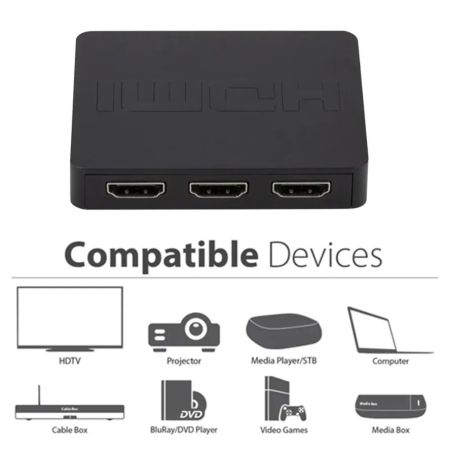 3포트 HDMI 호환 스위처 3입력 1출력 1080P  - Esports Gaming Hub 리뷰 및 가격