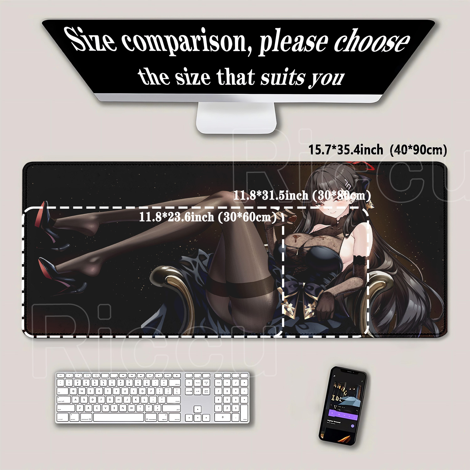 애니메이션 소녀 츠키츠키 리오 블루 아카이브 HD 인쇄 - Esports Gaming Keyboard And Mouse 리뷰 및 가격